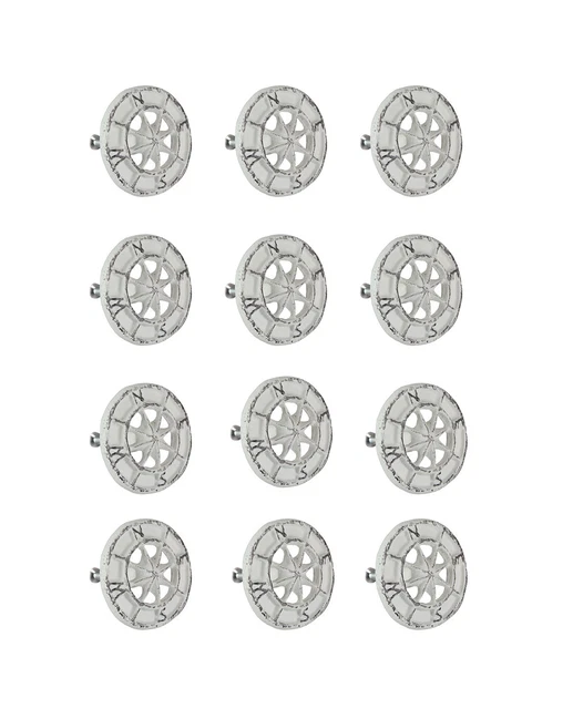 Set of 12 Cast Iron Nautical Compass Rose Cabinet Hardware Knobs Drawer Pulls