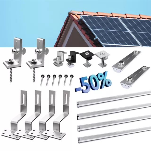 Solarpanel Photovoltaik Aluprofil Montageschiene Solarmodul Alu Schiene 0% MwSt