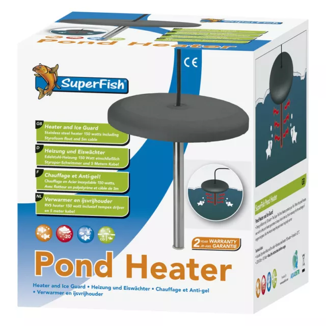 Superfish POND HEATER 150W - Winter Koi Fish Life Saver Frozen Ice Garden Ponds