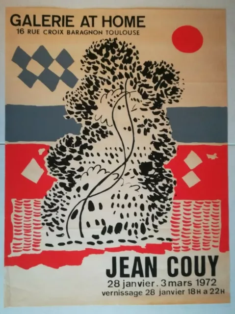 AFFICHE EXPOSITION ART - JEAN COUY 1972 SERIGRAPHIE Galerie at home