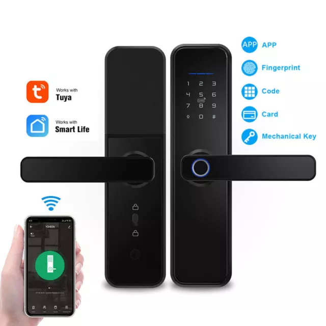 Fingerprint Digital Smart Door Lock Security Electronic APP Card Password Key AU 2