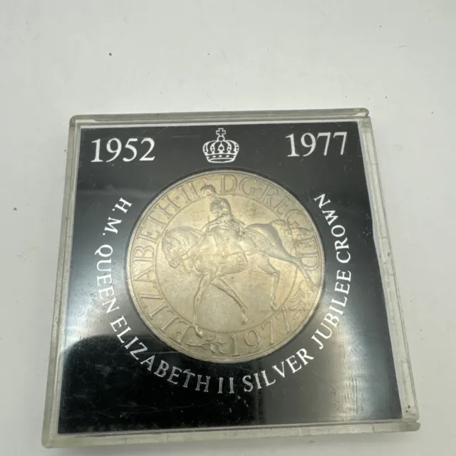 1952 1977 HM Queen Elizabeth II Silver Jubilee Commemorative Crown Coin Old Rare