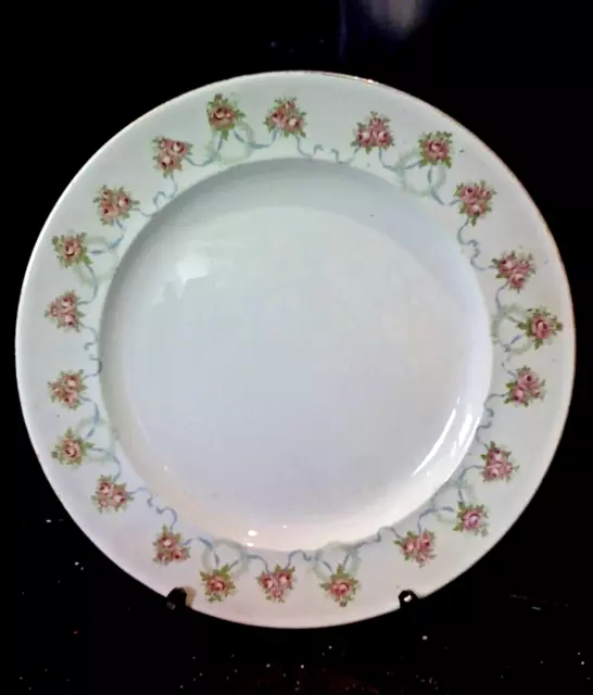 Antique Edwardian Booths Rose Bud And Swags 10.25"  Dinner Plate Excellent