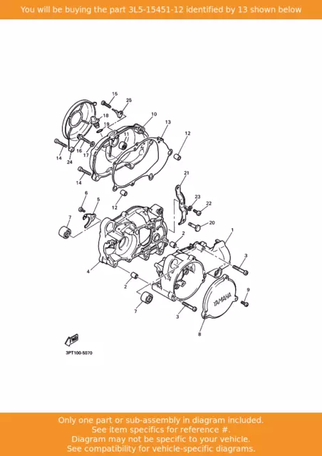 YAMAHA Gasket, Crankcase Cover 1, 3L5-15451-12 OEM PW50