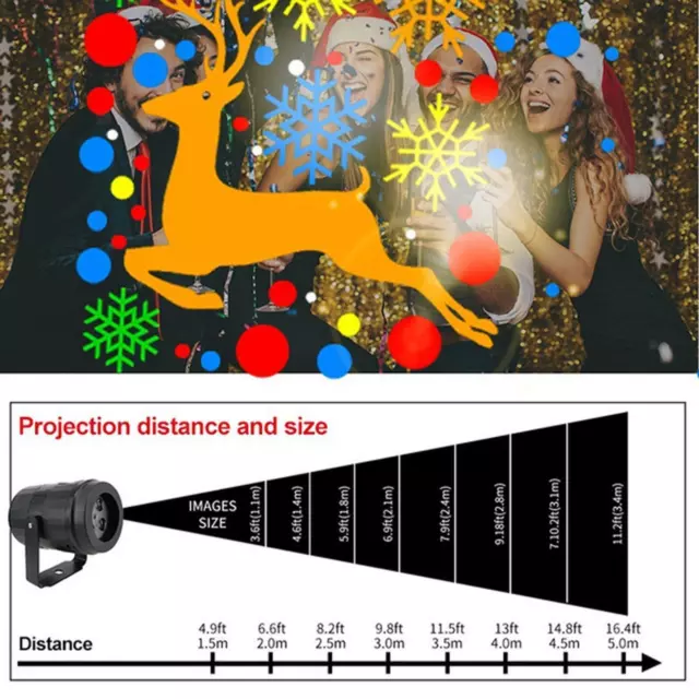 De  LED Projecteur Lumière 16 Modèles En Mouvement Flocon De Neige  Projection