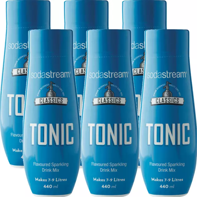 NEW 6x SodaStream Tonic Syrup Soda Mix 440mL Sparkling Soft Drink BULK