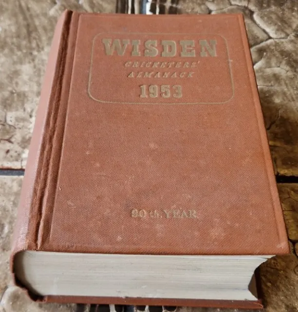 1953 Wisden 90th Ed Cricketers' Almanack Hardcover - G+