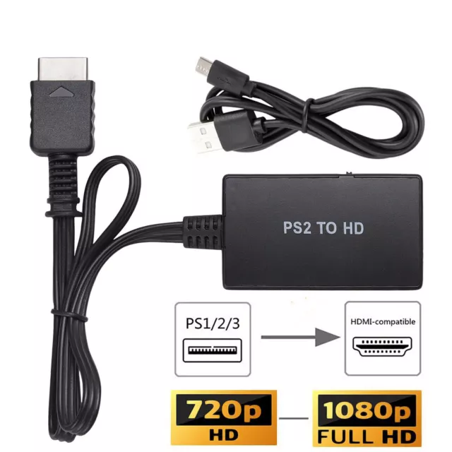 PS2 to HDMI Converter HD Video Adapter for PlayStation 1/2/3 1080P HDTV  Monitor