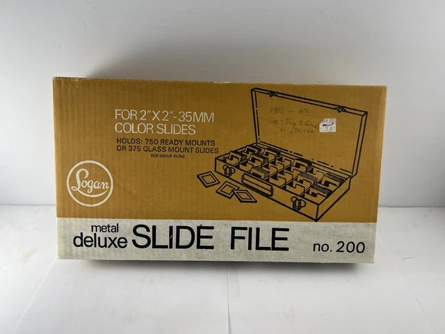 Logan Metal Deluxe Archivo Deslizable Caja No 200 Beige ~ NUEVO