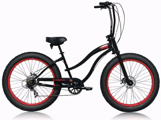 7 Speed 26" Slugo SS Beach Cruiser Bicycle High Rise Handlebar Fat Tire Bike 7 Speed 26" Slugo SS Beach Cruiser Bicycle High Rise Handlebar Fat Tire Bike