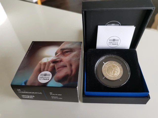 FRANCE 2022, COFFRET 2 Euro BE Jacques CHIRAC / 2 € Commémorative Proof