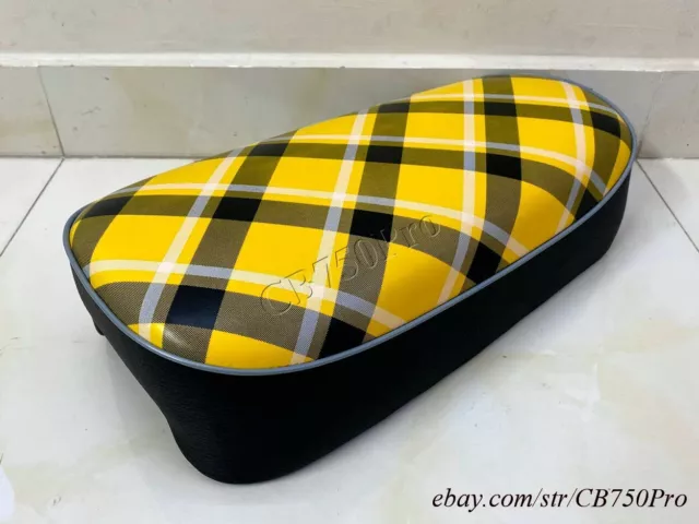 Honda Mini Trail Z50 Z50M Seat Monkey Bike Seat Saddle Yellow Tartan (Kiiro)