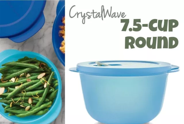 Tupperware CrystalWave Microwave 5.25 Cup Round Bowl Container Cristal  Flash New
