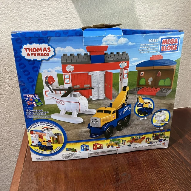 Thomas Using Building Block THOMAS AND FRIENDS Mega Bloks play set Harold Butch plastic block ...