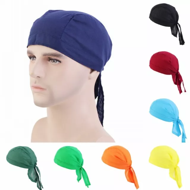 Unisex Adult Durag Bandanas Pirate Hat Men Women Hip Hop Dance Long Tail Turban