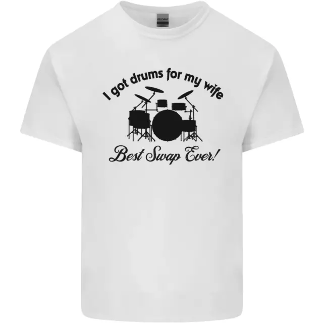 Batteria per My Wife Drumming Batterista Uomo Cotone T-Shirt