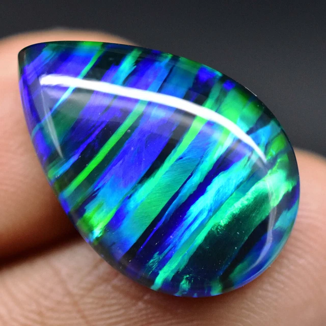 Opale De Feu Naturelle Doublet 89,1 Ct – Pierre Précieuse Multicolore Coupe Fantaisie – Australie, Inde