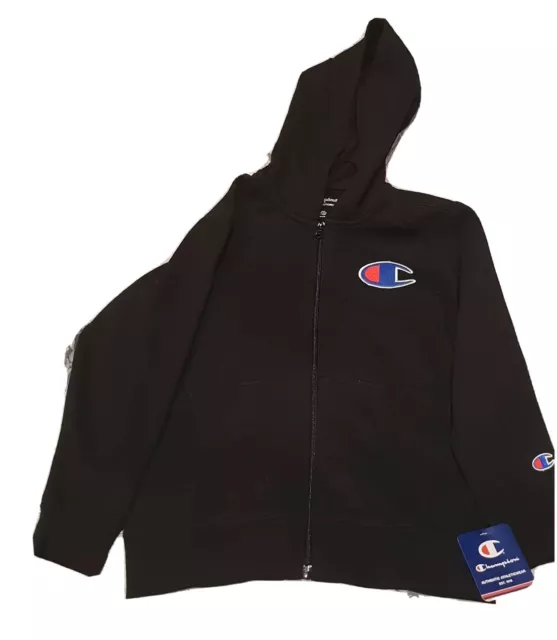 Champion Black Champion zip up logo hoodie Size Small Age 6-7-8 Years BNWT