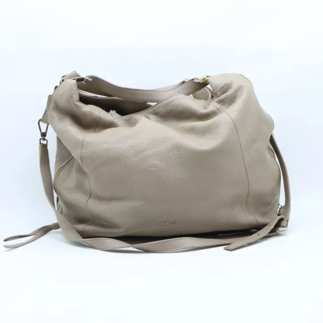 Sac Furla Vintage D'Occassion (Cod.BA239) Femme Beige Cuir