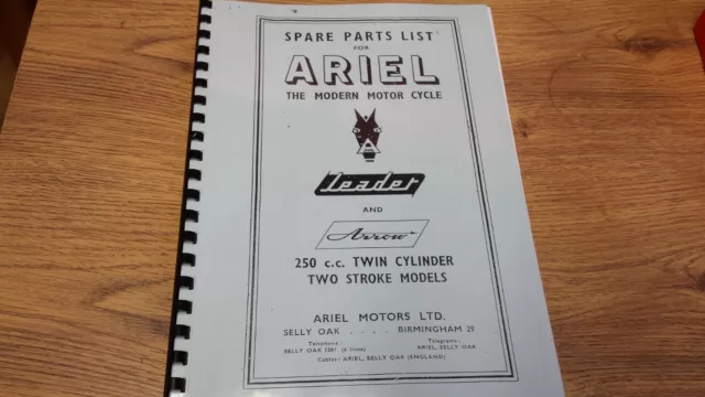 Ariel Arrow & Leader 250 Parts Book - 1958 - 65 - Arp10