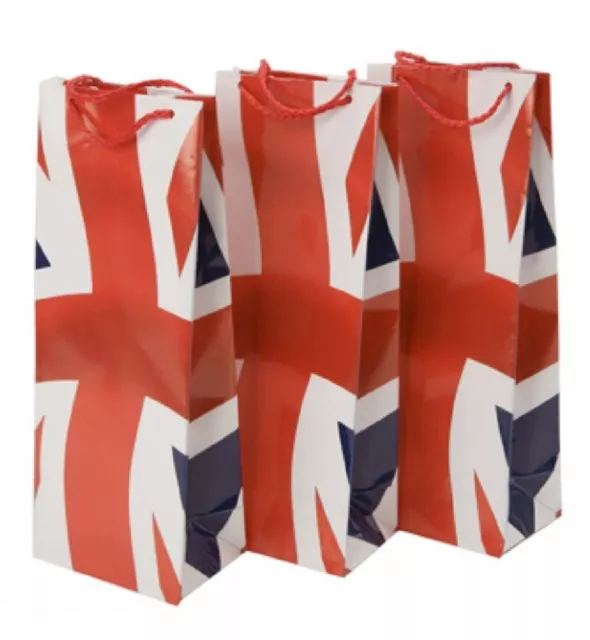 Union Jack Bottle Bags 3 Pack Party Gift UK GB British Flag Wine Beer Spirits
