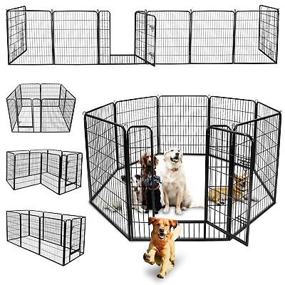 Foldable 8 Panels Metal 39"Tall Pet Dog Puppy Cat Exercise Fence Barrier Playpen 2