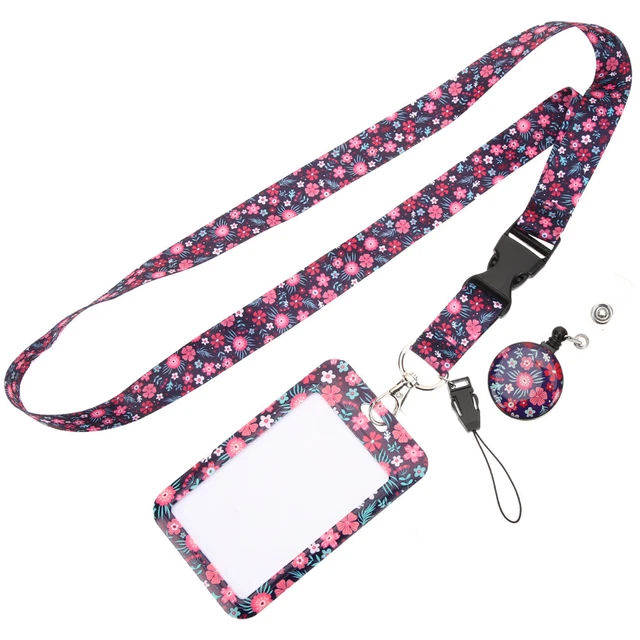 Porta Badge In Pelle Con Tracolla Nero