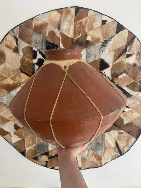 Antique Tarahumara Pottery Large Wrapped Raramuri Handmade Native Mexican