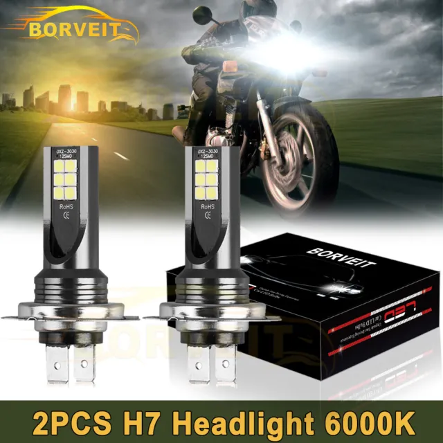 2x H7 White LED Headlight Bulb Upgrade kit Fit Honda CBR 1000RR 600RR RVT 600F4i