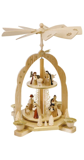 Pyramide de Noël scène de la Nativité, 2 étages, hauteur 31 cm, .. RG 16212 neuf