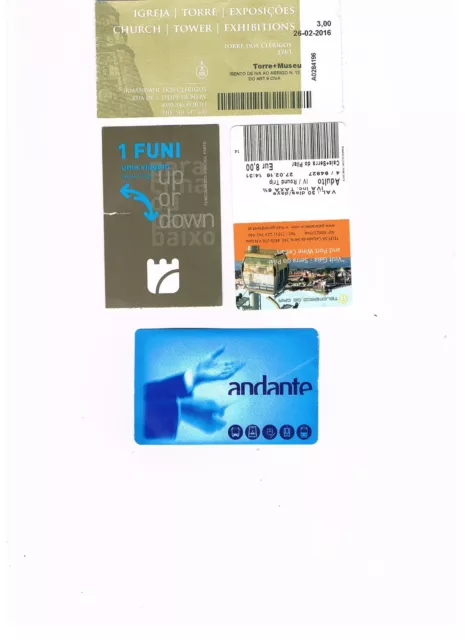 4 Tickets/Eintrittskarten/Fahrkarten aus Porto/Portugal (2), benutzt