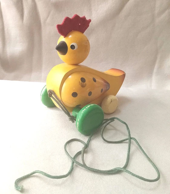 Jouet Ancien Automate Canard Musicien - Bois - Années 1960 - Vintage à Tirer