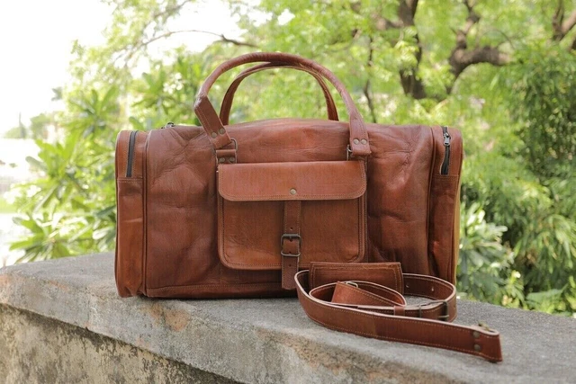 Genuine leather overnight bag outlet