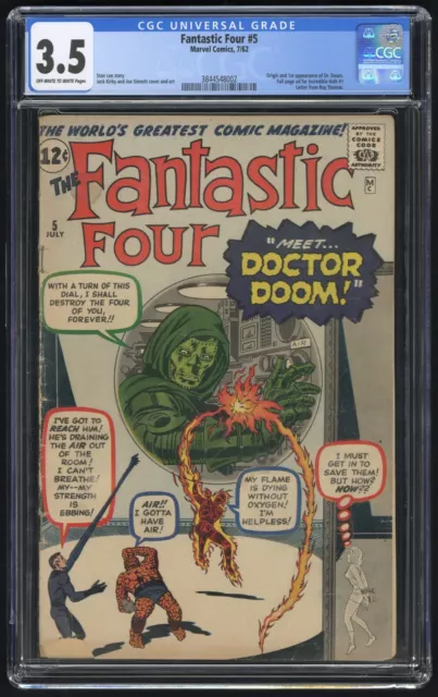 Fantastic Four #5 CGC 3.5 (Marvel 7/62) 1st appearance & origin of Dr. Doom