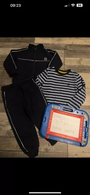 Next Boys 18-24 Months Next Navy Tracksuit With Stripe Top Ftom F&F