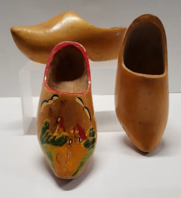 Hand Carved Vintage Wooden Clogs From Holland + A Wooden Clog Wall Hanging
