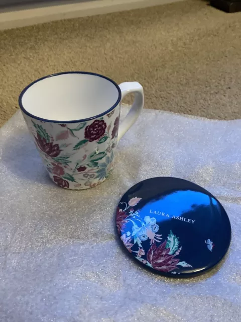 Pretty Floral Laura Ashley Ceramic Mug & Coaster Set 9cm High