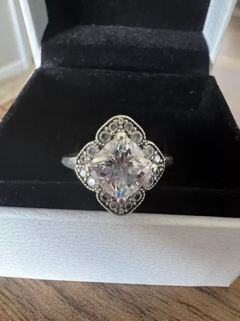 AUTHENTIC PANDORA SILVER Crystallized Floral CZ Ring Size 48 4.5 190966CZ 74.00 PicClick