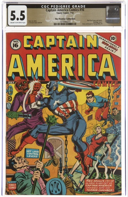 Captain America Comics #16 CGC 5.5 Promise Collection Pedigree 1942