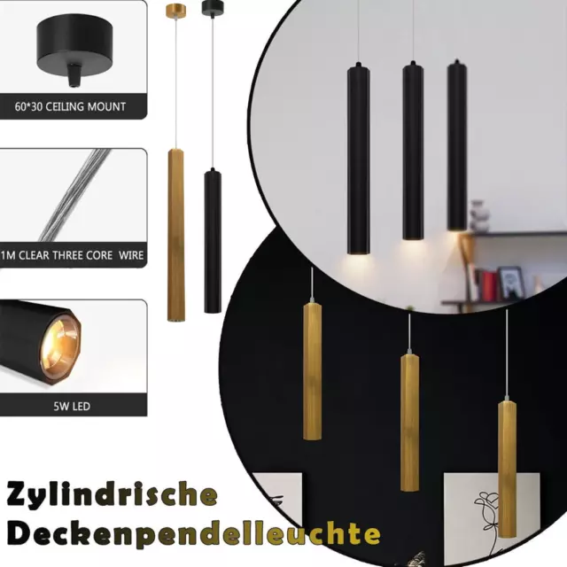 LED Pendelleuchte Deckenpendel Stab Hängelampe schwarz Beleuchtung hängend Stäbe