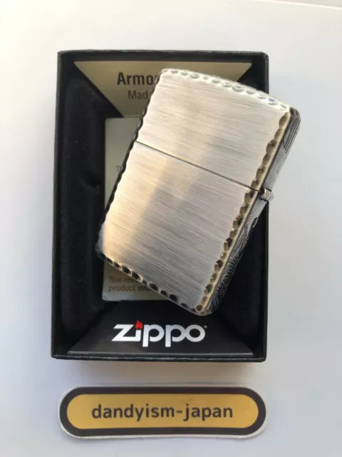Zippo Lighter Armor Case Carp Limited Ed Antique Silver Plating 3-side Etching