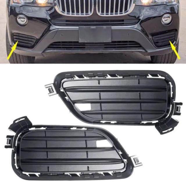 Fit For BMW X3 F25 2015-2017 Pair Front Bumper Outer Grille Closed Bezel Cover