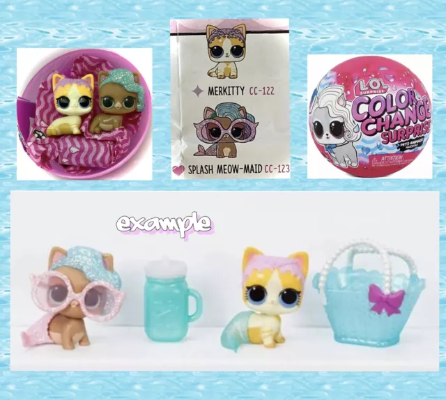 LOL Surprise MERKITTY & SPLASH MEOW MAID Color Change NEW Rare Mermaid Pet Duo