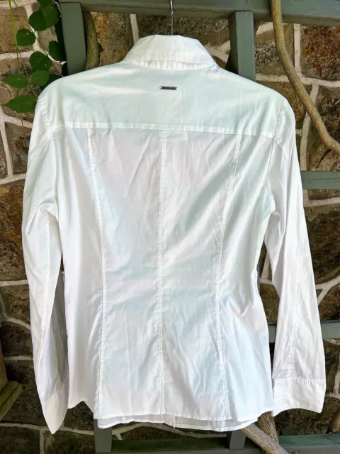 BOSS HUGO BOSS NWT Bashina6 size 8 stretch blouse White orig $195 3