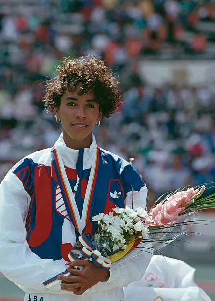 Olympics American Athlete Kim Gallagher At Seoul 1988 1 Old Sports Photo