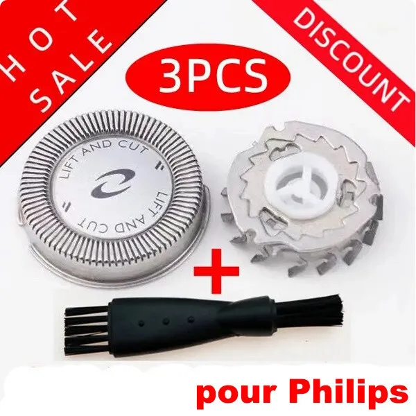 3 Têtes Lame Rasoir Compatible Philips HQ3 HQ4 HQ58 HQ54 HQ56 Razor Head Barbe