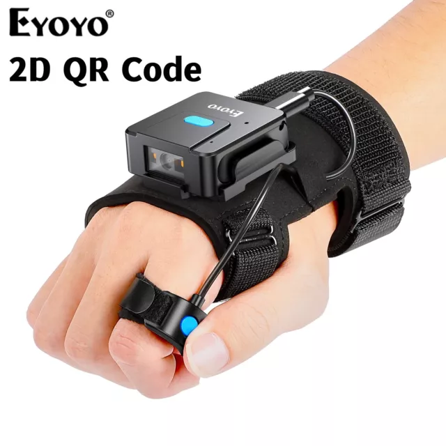 Eyoyo Wearable Glove Handschuh Wireless Barcode Scanner 1D QR Reader Scanner