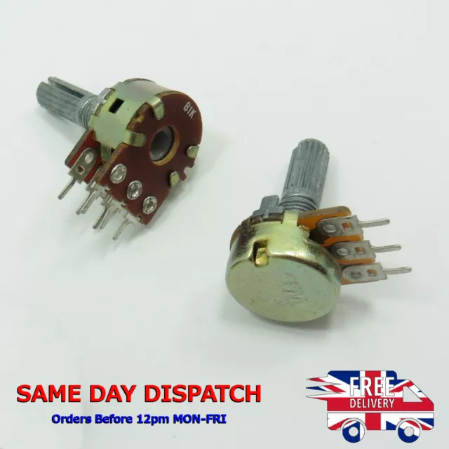 20mm Shaft Linear Mono/Stereo Potentiometer B Pot 1K - 1M Ohm Volume Mixer