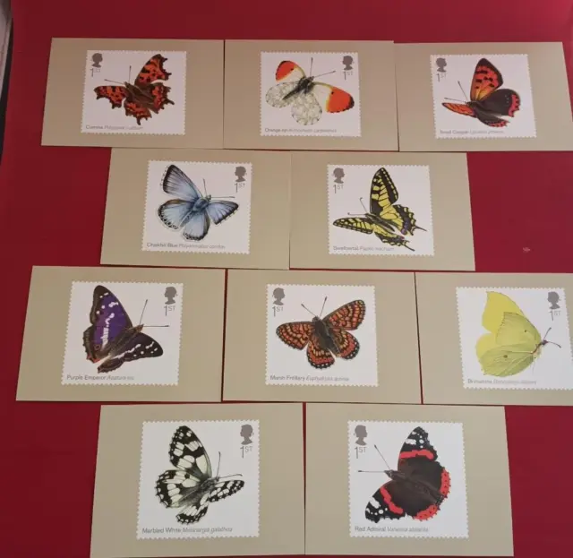 2013 Set of 10 Butterflies Mint Unused PHQ Postcards