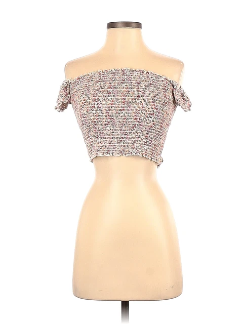 Dee Elle Women Pink Short Sleeve Top XS